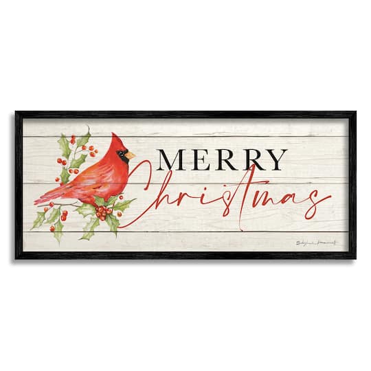 Stupell Industries Merry Christmas Cardinal Framed Giclée Art